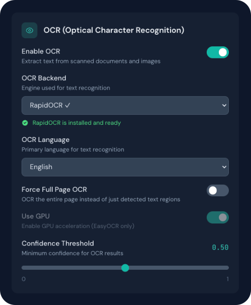 OCR Settings