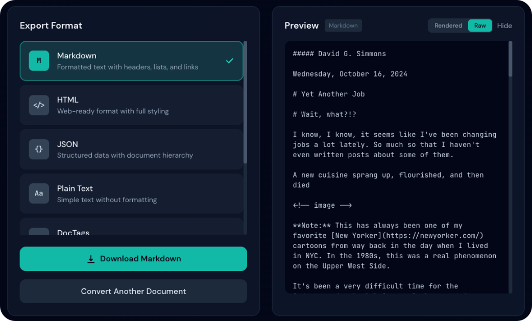 Markdown Raw